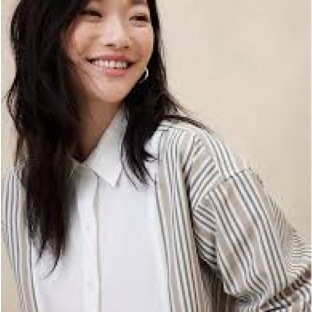 Banana republic oversized tuxedo shirt